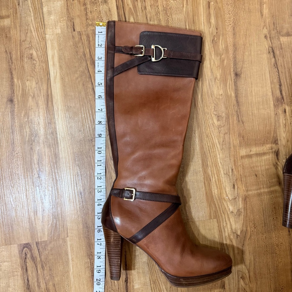 Cole Haan x Nike Air Poppy Tall Women’s Leather Boot Walnut Brown Heel 8 1/2 B - Picture 3 of 8